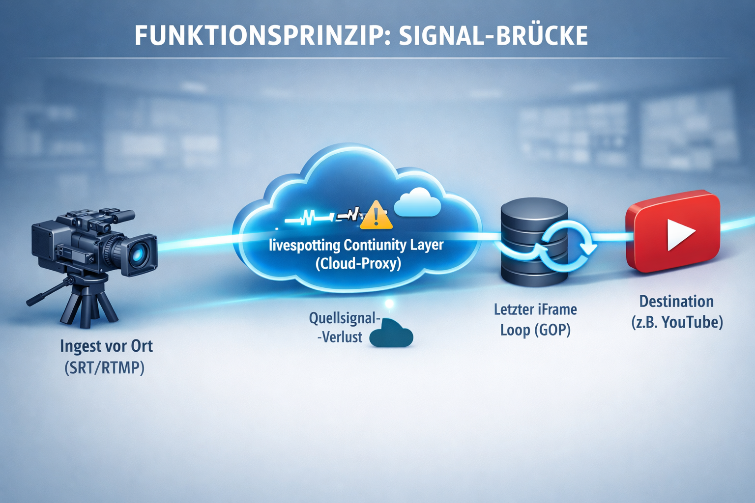 Schema livespotting Continuity Layer – Stream Failover Protection